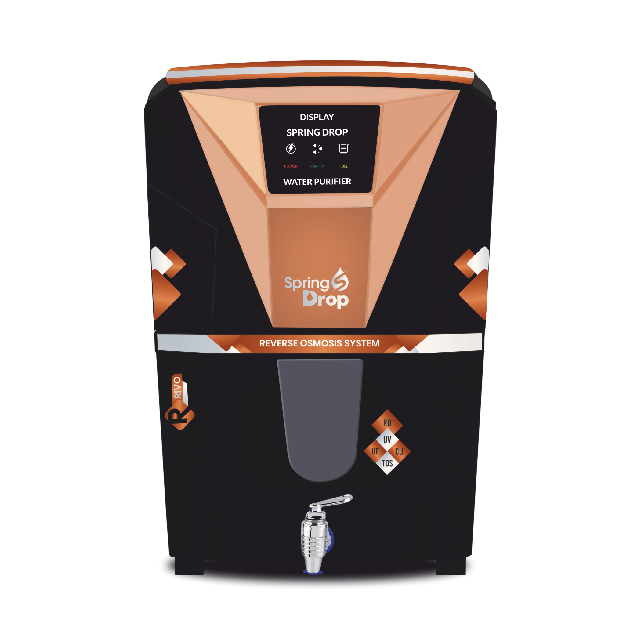 rivo black digital water purifier
